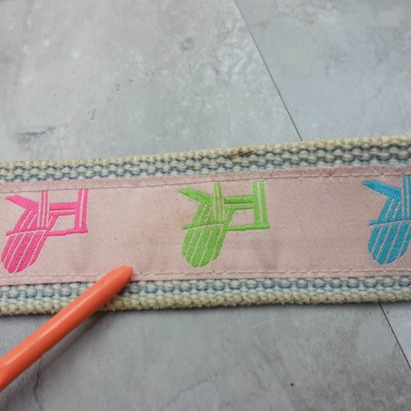 Preppy Belt Womens Size Medium Metal D Ring Buckle Porch Chair Canvas Webbed Y2K - Picture 15 of 16